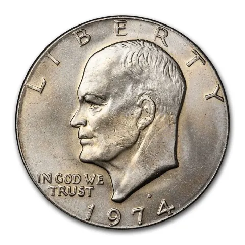 1974-D Eisenhower copper-nickel dollar obverse showing the bust of Dwight D. Eisenhower